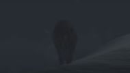 In Act I of Diablo 4, we see a wolf with a bloodied skeletal face emerge from the thick fog and approach the Wanderer (Image via Blizzard Entertainment)